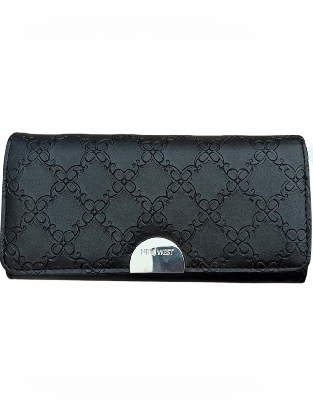 Nine West Black Embossed Clasp Wallet